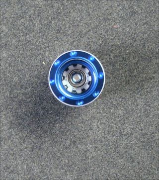 7/8 " Custom Lightsaber Blade Plug Mechanical Design Cobalt Blue Multi Ring