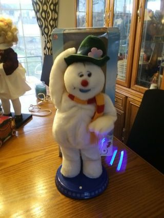 Gemmy Spinning Snowflake Frosty The Snowman Sings Dances Animated Box 2002