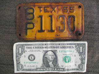 Old Vintage 1955 Texas Motorcycle License Plate Tex 
