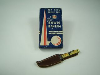 1939 1940 York World ' s Fair Miniature Bowie Bantam Souvenir Knife w/ Box 2