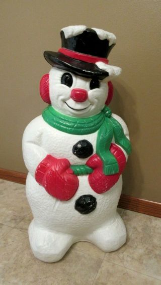Vintage 1999 " Grand Venture " Christmas Lighted Snowman Blow Mold - 30 " Tall
