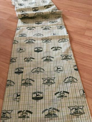 Vtg John Deere Moline Ill All Over Print Striped Fabric With Scraps Crafts