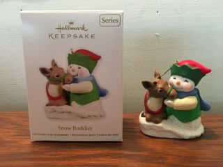 2011 Hallmark Keepsake Ornament Snow Buddies 14th In Series Snowman & Reindeer