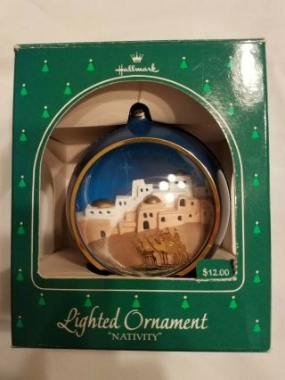 1984 Hallmark Christmas Ornament - “nativity” Manger Scene Lighted Ornament