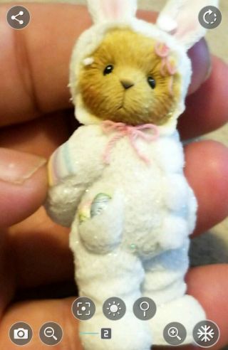 2005 Cherished Teddies " Jesamine " Bear Dressed In Bunny Costume Figure Avon
