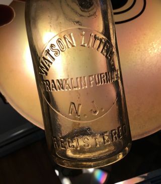 Old Franklin Furnace Nj Embossed Soda Bottle Watson Littell Sussex Advertising