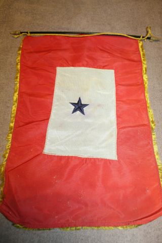 Ww2 U.  S.  Home Front Silk " Son In Service ",  Window Flag,  Double Sided