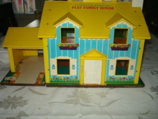 Vintage 1969 Fisher Price Play Family House With Accessories And Box 952