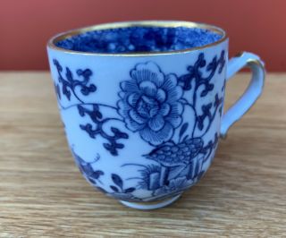 Chinese 18th C Blue And White Coffee Cup Qianlong