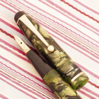 Vintage Wyvern Perfect Pen 60 Leicester - Dragon Gold Nib Green Jade Fountain Pen