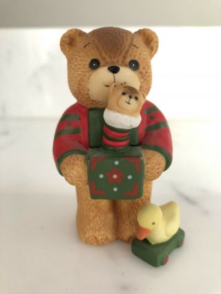 Vintage 1980s Christmas Lucy Bear Doll With Gifts Enesco
