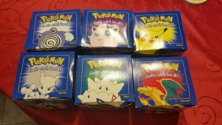 Burger King Pokemon 23k Gold Plated Trading Cards Complete Set Of All 6 In Boxes