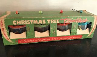 Vintage Christmas Tree Twinklers Spinners Ornaments Set Of 4