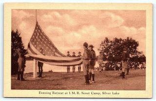Postcard Boy Scouts Bsa Retreat Indian Mound Reservation Imr Silver Lake Wi R01