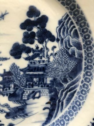 Fine Antique Chinese Canton Export Porcelain Blue White Willow Plate Art 3 OF 3 3