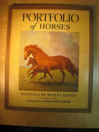 Portfolio Of Horses By Wesley Dennis 23 Large Prints In Heavy Folder - Scarce Set
