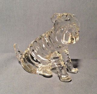 Vintage Crystal Glass Shar Pei Sharpei Dog Figurine / Paperweight