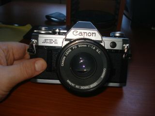 Vintage Canon Ae - 1 35mm Camera With Canon Fd S.  C.  1:1.  8 50mm Lens Ex Cond