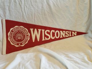 Vintage University Of Wisconsin Felt Pennant 1950 