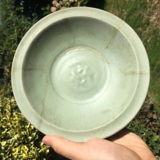Chinese Early Antique Celadon Glaze Porcelain ‘Twin Fish’ Dish Plate Bowl 3