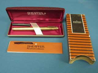 Vintage Sheaffer 12k Gf Gold Filled Fountain Pen White Dot Case & Box