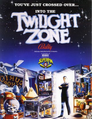 Twilight Zone Pinball Machine Flyer 1993 Nos Bally Artwork Rod Serling