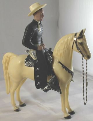 Hartland Custom Hand Painted Black Champ Cowboy W/original Horse & Accessories