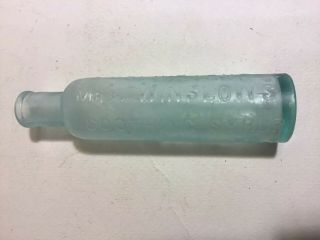 1850’s Open Pontil Mrs Winslow’s Soothing Syrup Opium Baby Teething Syrup Bottle