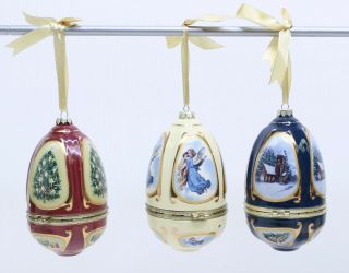 Mr.  Christmas Enamel Egg Musical Ornaments By Valerie Parr Hill W Box