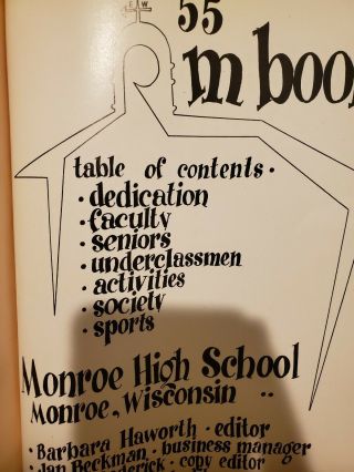 1955 Monroe High School Yearbook M Book Monroe,  Wisconsin 2
