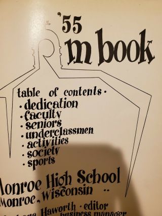 1955 Monroe High School Yearbook M Book Monroe,  Wisconsin 3