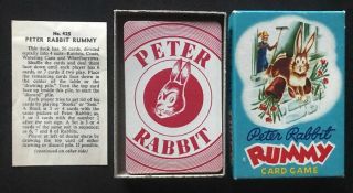 Vintage Peter Rabbit Rummy Card Game Deck,  Playing Complete W/ Instructions