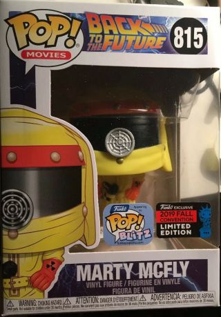 Funk Pop Marty Mcfly 815 Back To The Future.  2019 Fall Convention Slight Damage