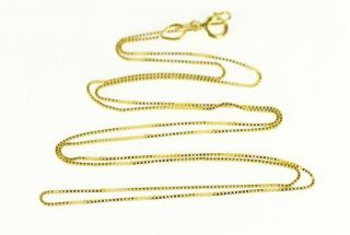 14K 0.  6mm Box Chain Cube Square Link Necklace 18 