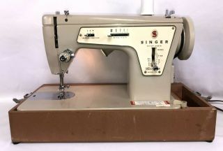 Vintage Singer Fashion Mate Sewing Machine With Case Heavy Duty Model 237