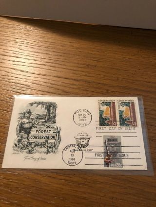 Vintage 1958& 1984 Smokey Bear First Day Of Issue 3 Stamp Cache Envelope