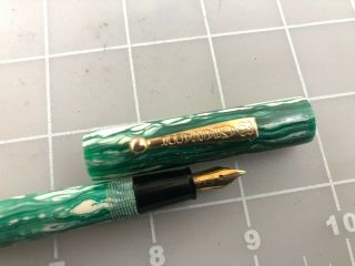 Judd ' s Vintage Green Ambassador Fountain Pen w/14kt.  Gold Med Nib 2
