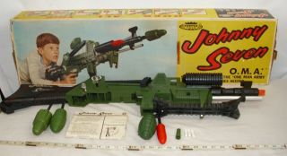 Topper Toys Johnny Seven Oma One Man Army Toy Playset 1960s Boxed