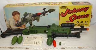 TOPPER TOYS JOHNNY SEVEN OMA ONE MAN ARMY TOY PLAYSET 1960s BOXED 2