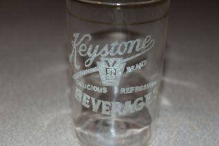 Vintage Advertising Glass Keystone Beverages Delicious Refreshing 3