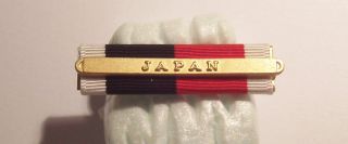 Ww Ii Army Of Occupation Pin Back 3/8 " Ribbon Bar With Japan Bar