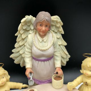 STUDIO HEAVENLY ANGELS TOM RUBEL retired figurine sculpture signed Granny spoils 2