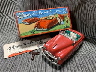 Rare German Schuco Radio 4012 Tin Car W Key,  Box,  Instructions Thornens