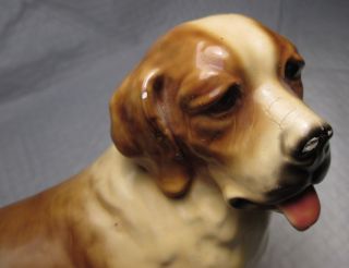 Vintage Mortens Studio Saint Bernard Dog Figure With Label 6 1/2 " Large Animal
