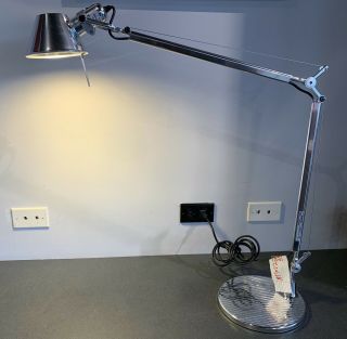 Vintage Artemide Tolomeo Full Size Desk Lamp W/ Base Silver (at1022)