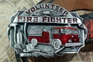 Volunteer Firefighter 1989 Siskiyou V - 85 - S Fire Truck Belt Buckle