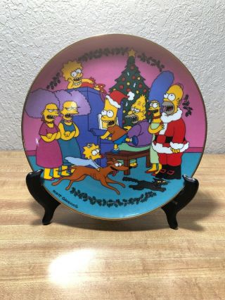 1991 The Simpsons “caroling With The Simpsons” Limited Edition Collector Plate