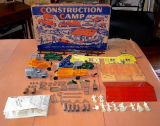Vintage 1950s Marx Construction Camp Playset Complete