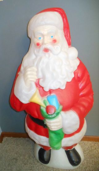 Empire Blow Mold 40 " Santa With Stocking Made In Usa