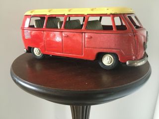 Vintage Bandai Vw Bus Volkswagen Tin Friction Toy,  Made In Japan Bandai Vw Van/b